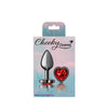 Cheeky Charms-Gunmetal Metal Butt Plug- Heart-Dark Red-Small