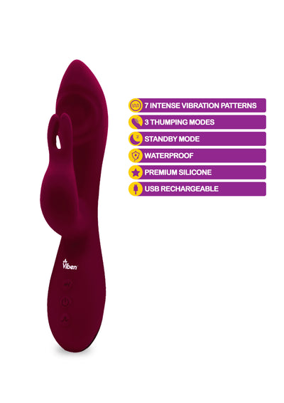 Pzazz - Ruby - Rechargeable Thumping Rabbit