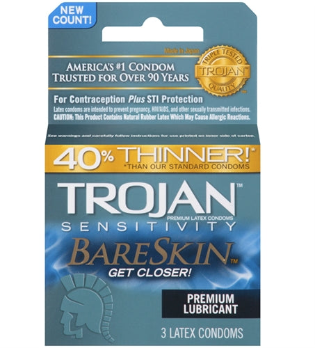 Trojan Sensitivity Bareskin Lubricated  Condoms - 3 Pack TJ95705