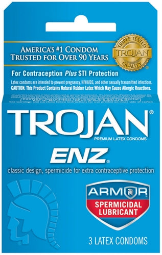 Trojan Enz Armor Spermicidal Lubricated  Condoms - 3 Pack TJ93150