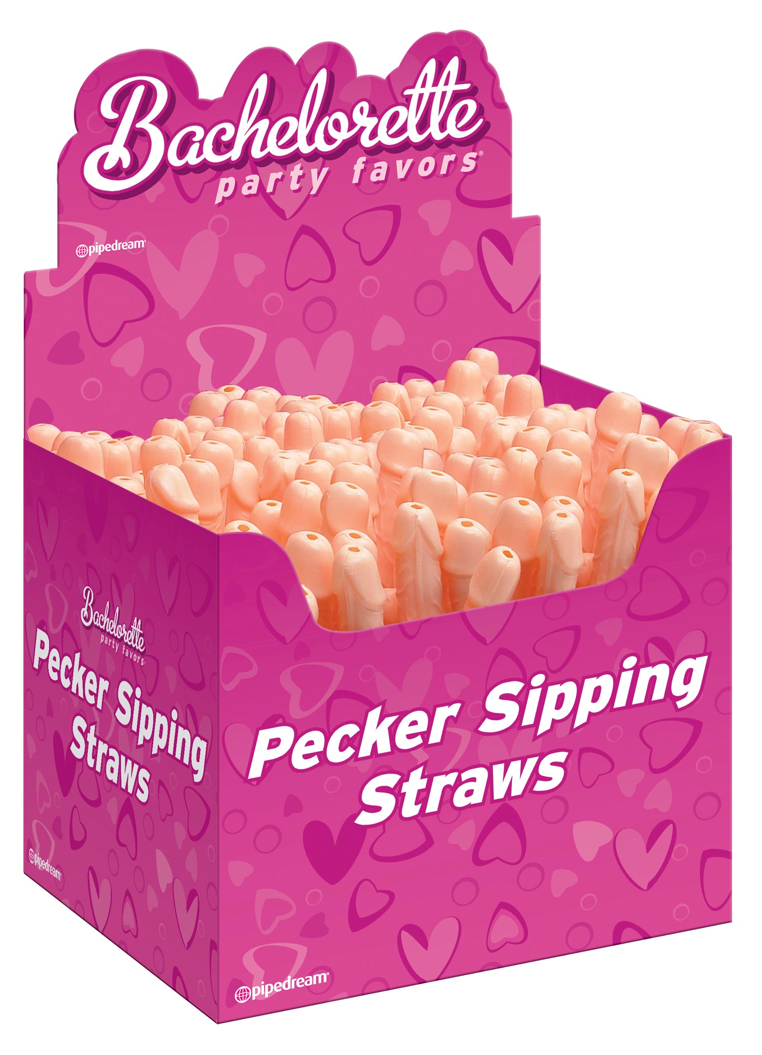 Bachelorette Party Favors - Pecker Sipping Straws  - 144 Piece Display - Light PD6205-99D