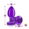 Cheeky Charms - Rechargeable Vibrating Metal Butt Plug With Remote Control -  Medium