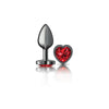 Cheeky Charms-Gunmetal Metal Butt Plug- Heart-Dark Red-Small