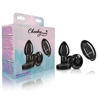 Cheeky Charms - Rechargeable Vibrating Metal Butt  Plug With Remote Control -  Small