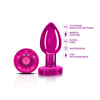 Cheeky Charms - Rechargeable Vibrating Metal Butt  Plug With Remote Control - Medium