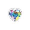 Cheeky Charms-Silver Metal Butt Plug- Heart-Clear-Large