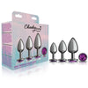 Cheeky Charms - Metal Butt Plug Gunmetal - Round - Anal Trainer Kit