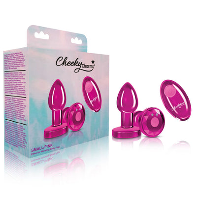 Cheeky Charms - Rechargeable Vibrating Metal Butt Plug With Remote Control - Small