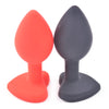 Small Silicone Anal Plug with Heart Shape Diamond