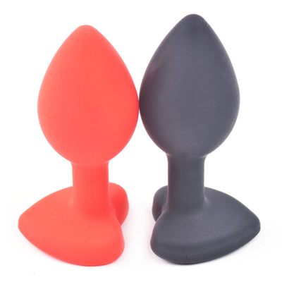 Small Silicone Anal Plug with Heart Shape Diamond