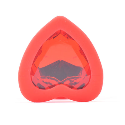 Small Silicone Anal Plug with Heart Shape Diamond