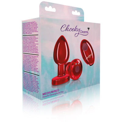 Cheeky Charms - Rechargeable Vibrating Metal Butt  Plug With Remote Control  - Medium