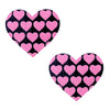 Pink Heart Neon Valentines Black Glitter Heart  Nipple Cover Pasties