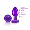 Cheeky Charms - Rechargeable Vibrating Metal Butt Plug With Remote Control -  Medium