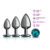 Cheeky Charms - Metal Butt Plug Gunmetal - Round -  Anal Trainer Kit