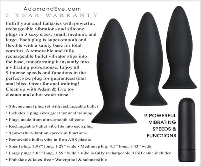 Rechargeable Vibrating Anal Trainer Kit