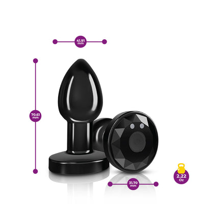 Cheeky Charms - Rechargeable Vibrating Metal Butt  Plug With Remote Control -  Small