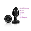 Cheeky Charms - Rechargeable Vibrating Metal Butt  Plug With Remote Control -  Medium