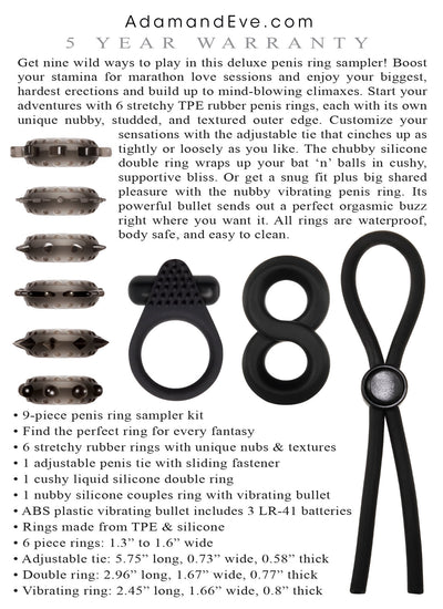 Adam's Deluxe Penis Ring Sampler