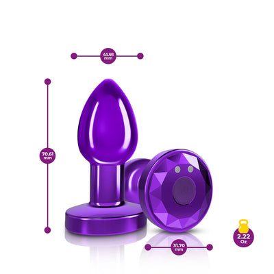 Cheeky Charms - Rechargeable Vibrating Metal Butt  Plug With Remote Control -Small