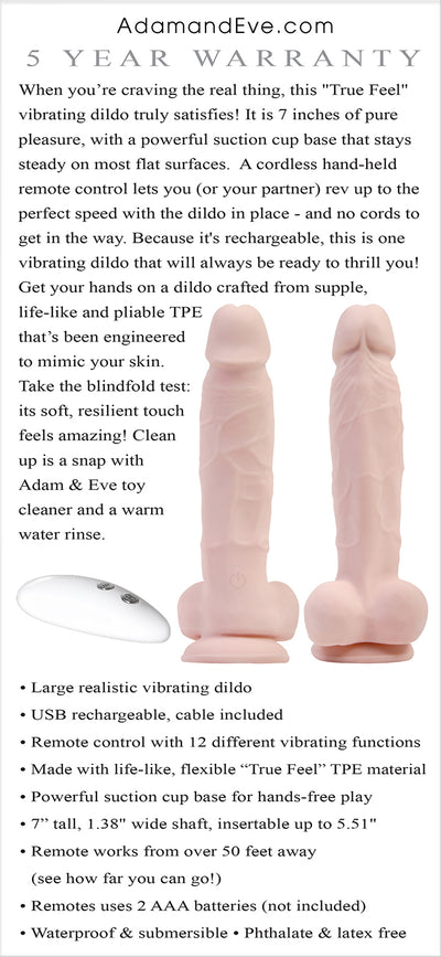 Adam's True Feel Rechargeable Dildo